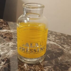 Vintage 1970s Wheaton typography salad dressing glass jar